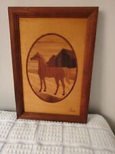 Hudson River Wood Inlay Picture in Frame by Jeff Nelson - Horse & Barn Pre-owned