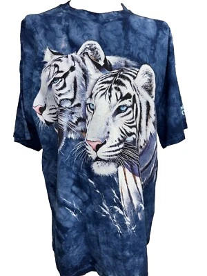 White Bengal Tigers Tie Dye T-Shirt XL IC Habitat Siberian Rainforest Cafe - Image 1 of 4