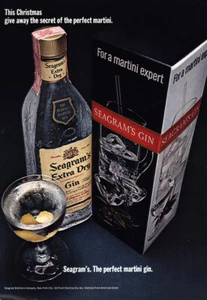 1968 Seagrams Extra Dry Gin: Christmas Vintage Print Ad - Picture 1 of 1