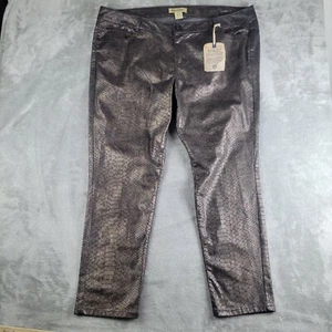 Pantalones Democracy Mujer 22 (44x30) Marrón Bronce Estampado Animal Justicia Jegging NUEVO - Imagen 1 de 14