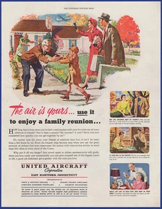 De colección 1949 United Aircraft avión de viaje aviación efímero anuncio impreso años 40 - Imagen 1 de 1