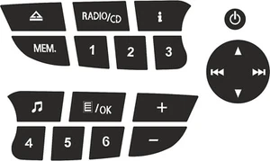 Set of Stickers to repair the buttons on your Renault Clio/ Megane 2009 CD Radio - Picture 1 of 1