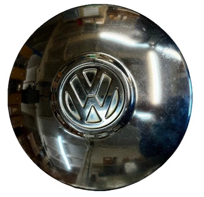Vintage Classic Chrome Volkswagen VW Silver Hubcap Round 10” Diameter - Image 1 of 4