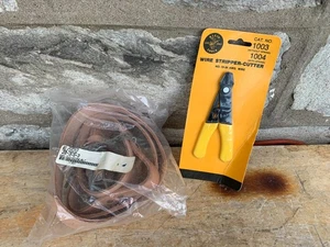 Klein Tools 2 Pc Cat # 5207L Electricians Belt & 1003 Wire Cutter Stripper USA - Picture 1 of 6