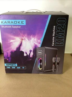Bluetooth Speaker Karaoke Machine KM20 with 2 Wireless Microphones NIB FREESHIP  - Image 1 of 4