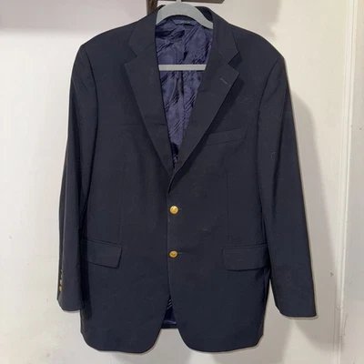 Brooks Brothers 1818 Madison Loro Piana Men’s 42R Wool Black suit jacket Italy - Image 1 of 4