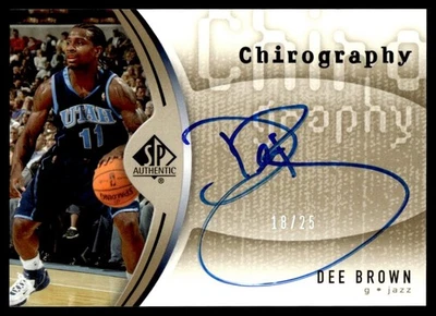 2006-07 SP Authentic Chirography Gold Dee Brown Auto 18/25 Jazz #CH-DB A1 - Image 1 of 2