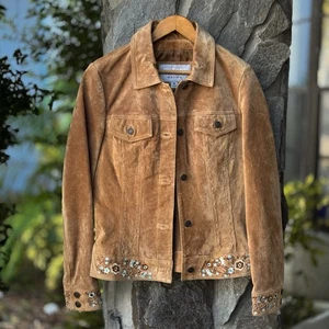Giacca donna Wilson's pelle "Maxima" marrone taglia small ricamata con bottoni - Foto 1 di 13