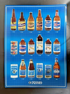 Primo Island Lager Hawaiian Beer Metal Sign 18" x 24" Historic Bottles Years - Picture 1 of 7