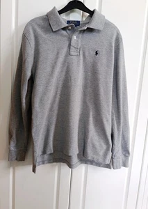 Ralph Lauren Boys Cotton Polo Shirt 14-16 L Greys Pre-owned - Picture 1 of 7