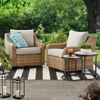 Better Homes & Gardens River Oaks Outdoor Swivel Gliders with Patio Covers, Set - Image 1 of 3