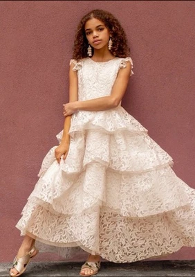 Size 5 NEW Joyfolie MIA JOY Girl’s Azalea Dress in Cream Flower Girl Princess - Image 1 of 2