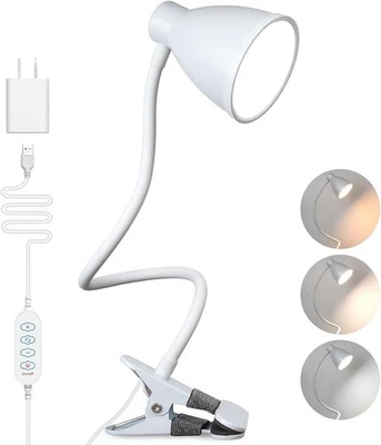 Lámpara de sujeción Luz de lectura 3 modos de color 10 atenuador de brillo Lámpara de noche 10W 38 Foto 1 de 4