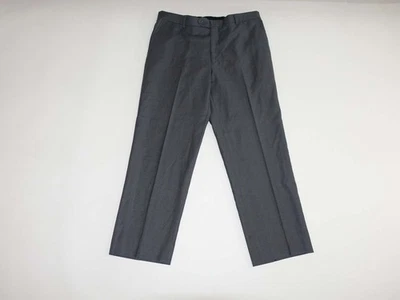 Jos. A. Calças sociais masculinas Bank Traveler ajuste sob medida 36 x 29 calças de lã cinza - Imagem 1 de 4