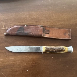Antique CASE XX 1940-1964 Serif Stamp Stag Hunting Knife Nice! - Picture 1 of 8