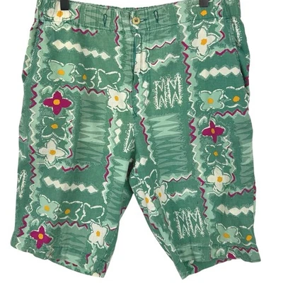 Bermudas cortas vintage de algodón verde preppy talla 32 United Colors of Benetton para hombre Foto 1 de 4