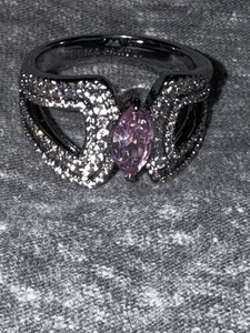 Anello Bomboniera Festa Misura 9 Lei’s A Gem Quarzo Rosa/Rodio Placcatura L1 - Foto 1 di 8