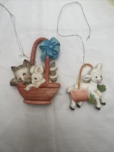 ANRI Ferrandiz Cordero Cesta Gatito y Ratón En Cesta Italia Conjunto De Dos Adornos - Imagen 1 de 5
