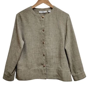 Marisa Christina Blazer Women S Beige Button Long Sleeve Lagenlook Office Casual - Picture 1 of 9