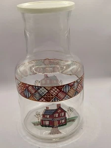 Krug Home Sweet Home Design mit Deckel im Glas.  Bauernhaus. KIG Indonesien. Vintage - Bild 1 von 5