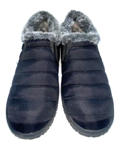 Minnetonka Sport Twin Gore Faux Fur Lined Ankle Shooties Bootie Size 7 Black B*B - Picture 1 of 10