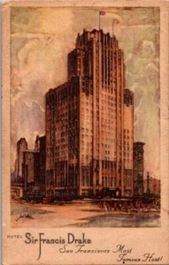 Vintage Advertising Sir Francis Drake Hotel San Francisco California Postcard - Picture 1 of 1