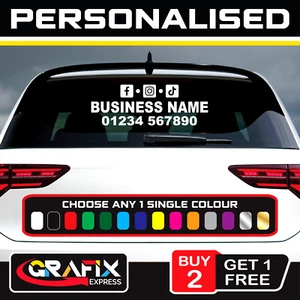 Custom Text PERSONALISED CAR VAN MINIBUS Windscreen Window Sticker Vinyl Decal - Picture 1 of 6