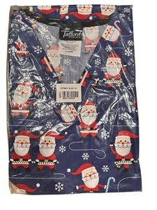 Women Christmas Scrub Top Tafford  XL Santa - Picture 1 of 3