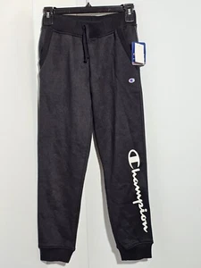 Champion Girl's Soft Fleece Graphic Logo Jogger Black NWT Size M - Picture 1 of 13