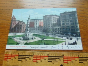 Postkarte 1907 - Lafayette Square, Buffalo, N.Y.- Kutschen - Bild 1 von 2