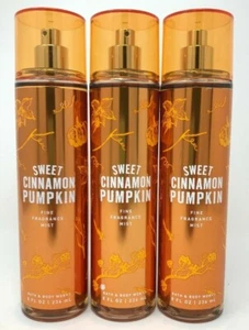 3 BATH & BODY WORKS SWEET CINNAMON PUMPKIN FINE FRAGRANCE MIST SPRAY 8 OZ - Picture 1 of 1