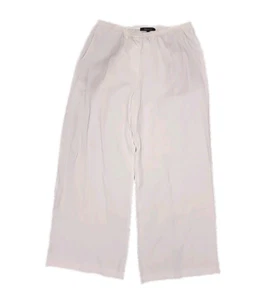Pantalones BCBGMAXAZRIA Pierna Ancha Nalan Tiro Alto Blanco Lyocell Para Mujer Grandes - Imagen 1 de 9