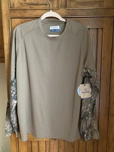 Magellan Mens Outdoor Hunt /Fishing Gear LS Crew Shitake /Cammo - Picture 1 of 2