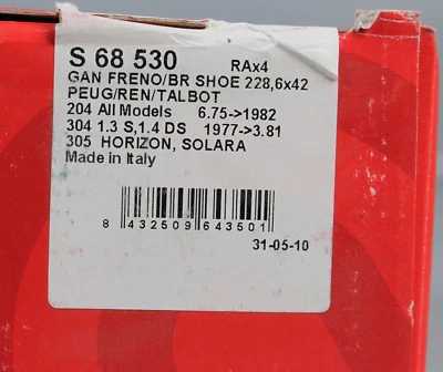 Brembo S 68 530 Bremsbackensatz Bremsbacken Ø 228.6mm 4er Set Renault L3-530 - Bild 1 von 4