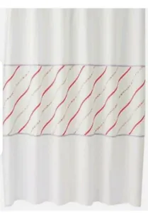 Croft & Barrow Cora Pink Ruffle Fabric Shower Bath Curtain BRAND NEW 72" x 72" - Picture 1 of 2