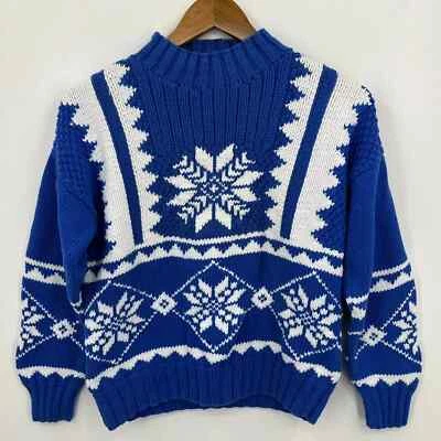 Suéter Deportivo Obermeyer Para Mujer S Azul Grueso Tejido Invierno Estampado Cuello Simulado De Colección Foto 1 de 4