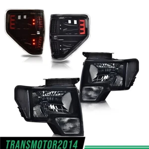 FIT FOR 09-14 FORD F150 PICKUP SMOKED/CLEAR HEADLIGHT + LED REAR TAIL LIGHTS NEW - Picture 1 of 1