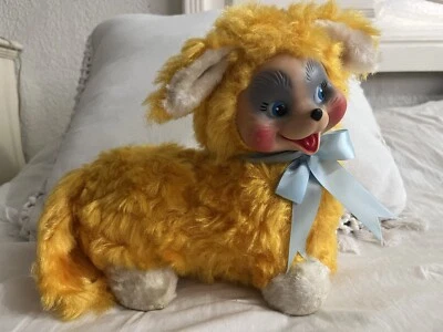 Vintage Rubber Face Plush Ganz Brothers Co.  Squirrel Yellow N White - Image 1 of 4