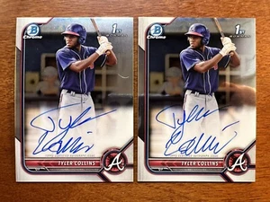 2x 2022 Bowman Chrome Tyler Collins 1st Prospect Auto Lot #CPA-TCS Braves - Picture 1 of 3