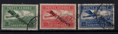 Albania 1927 Air Michel 144-146 Used No Gum Never Hinged CV €26 Lot 78 - Image 1 of 2