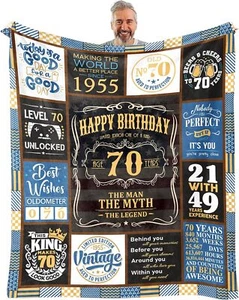 70th Blanket 60 x 50 inch 70th Birthday Gifts for Men Gifts for 70 Year Old M... - Picture 1 of 1