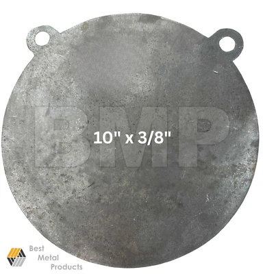 BEST-METAL-PRODUCTS (BMP) AR500 Steel Gong Shooting Target 3/8 10" Round 2-Hole 0200123