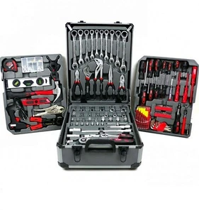 VALIGIA CASSETTA ATTREZZI DA LAVORO COMPLETA TROLLEY KIT UTENSILI SET 599 PZ - Foto 1 di 5
