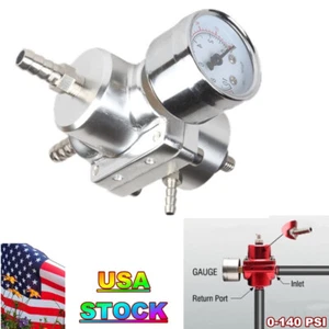 Kit de manguera regulador de presión de combustible plateado para automóvil 0-140 PSI orificio de gas diésel - Imagen 1 de 8