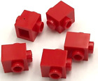 Lego 5 New Red Bricks Building Blocks Modified 1 X 1 W/ Studs On 2 Sides Parts