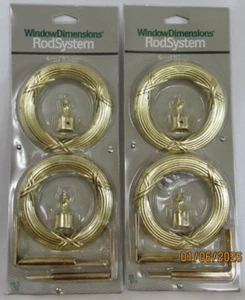 (4) VINTAGE SCHAL RINGE & FINALEN Fenstermaße RodSystem poliert goldfarben - Bild 1 von 10