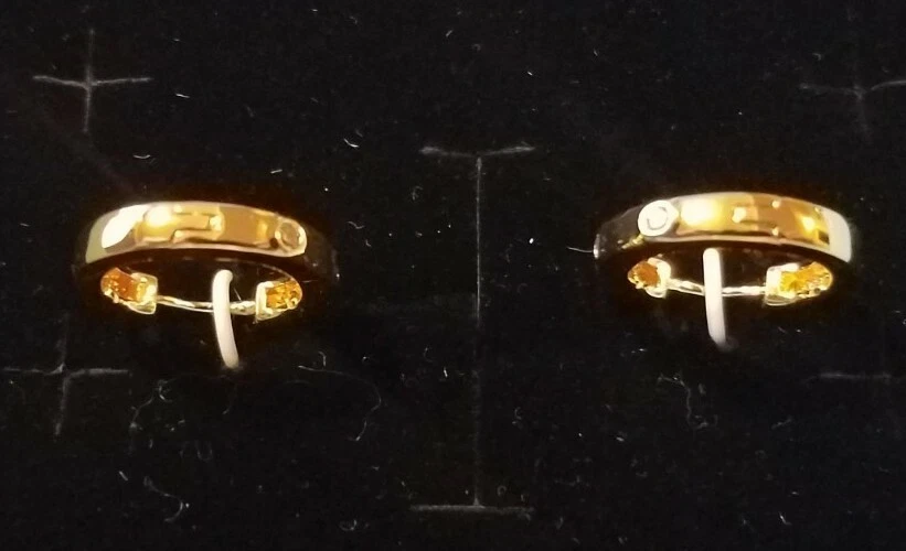 NUEVO Pendientes de aro con bisagras Italina de moda para mujer enchapados en oro amarillo de 18k Foto 1 de 3
