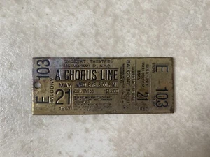 Vintage 1980 Mai 21 Schubert Theater A Chor Line Ticket Schlüsselanhänger 3,7/8 x 1,1/2 - Bild 1 von 3
