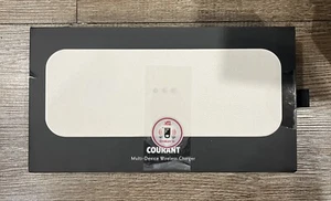 NEW Courant Multi-Device Wireless iPhone Charger Catch 2 White Leather - Photo 1 sur 2