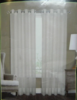 NIP UNITED VENETIAN PAIR OF CRUSHED VOILE /CROMMETS 2-PANELS EACH 50" X 63" LONG - Image 1 of 4